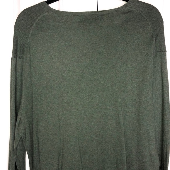 Polo by Ralph Lauren V Neck Lightweight Heather Green Sweater Size Large - Picture 6 of 7
